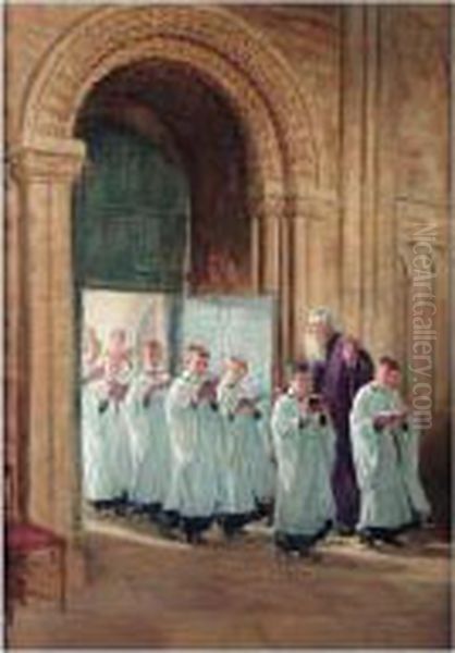 A Doorkeeper In The House Of The Lord Oil Painting by Ralph Hedley