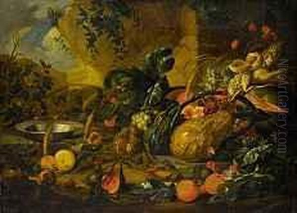 Stillleben Mit Fruchten Und Gemuse Oil Painting by Heem De Jan Davidsz & Studio