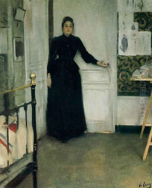 Mujer en la habitacion Oil Painting by Ramon Casas Y Carbo