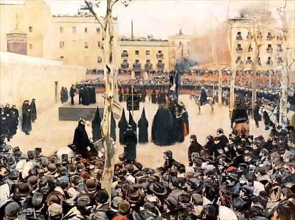 Garrote Vil Oil Painting by Ramon Casas Y Carbo