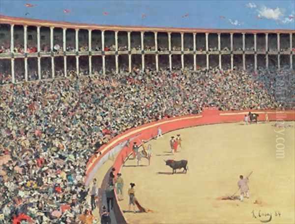 The Bullfight Oil Painting by Ramon Casas Y Carbo