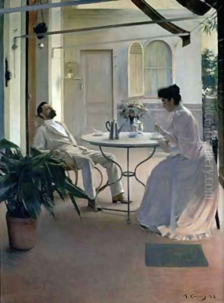 Afternoon Oil Painting by Ramon Casas Y Carbo