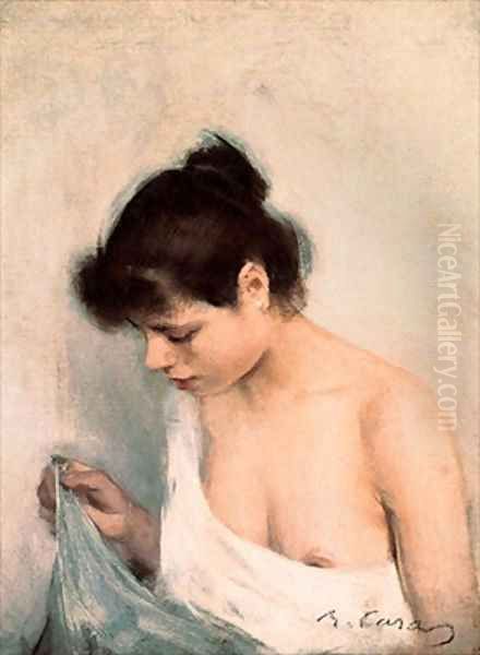 Study Oil Painting by Ramon Casas Y Carbo