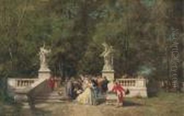 The Garden Party Oil Painting by Ferdinand Heilbuth