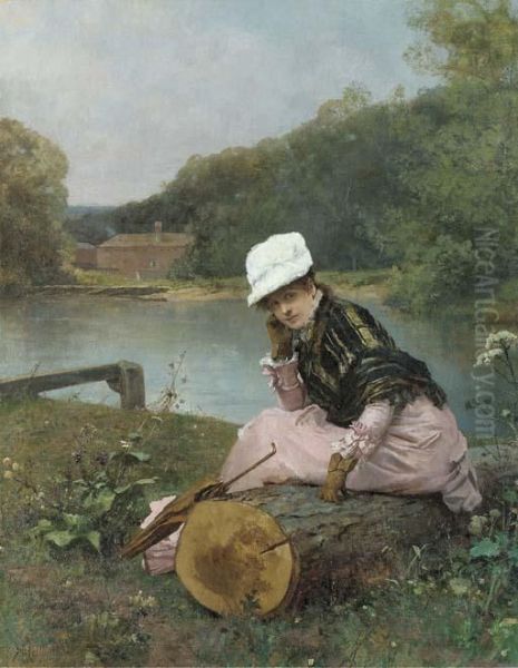 Faraway Thoughts Oil Painting by Ferdinand Heilbuth