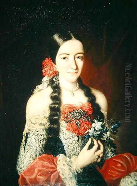 Dona Nicolasa Manrique de Mendoza y Velasco (1675-1710) c.1690-92 Oil Painting by Claudio Coello