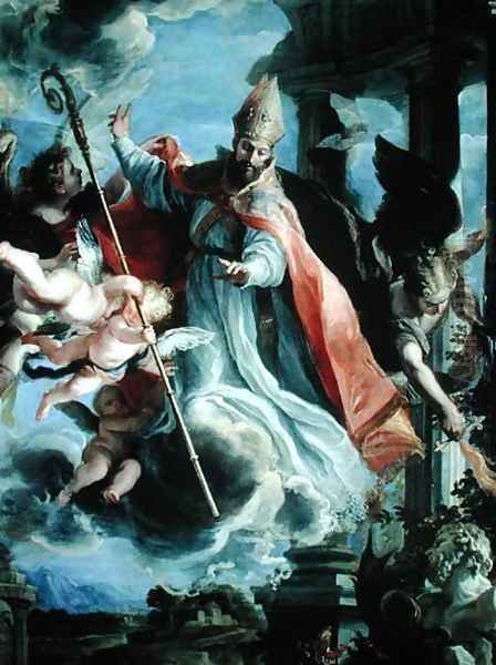 The Triumph of St. Augustine (354-430) 1664 Oil Painting by Claudio Coello