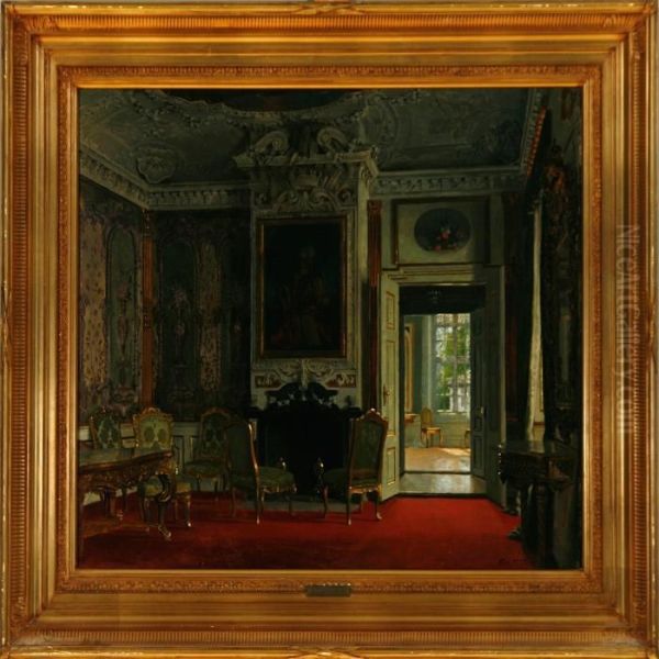 Interior Fromfrederik Ivs Room At Fredensborg Palace Oil Painting by Heinrich Hansen