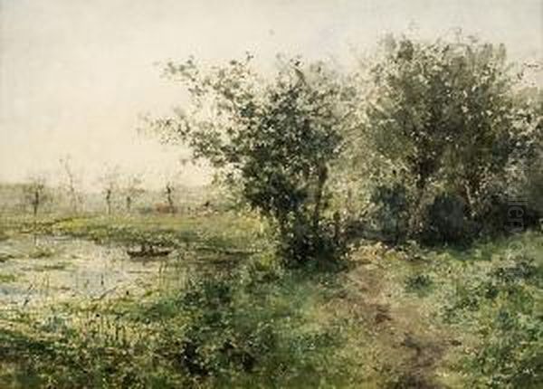 Pecheurs Sur L'etang Oil Painting by Armand Heins