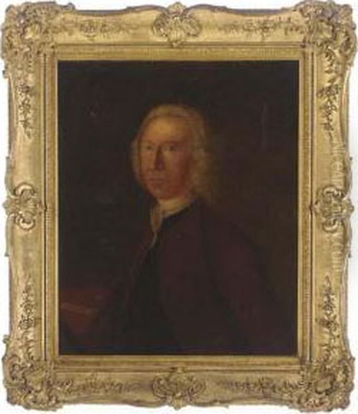 Portrait Of Rowland Lacon, Bust-length, Holding A Book In His Right Hand Oil Painting by John Theodore Sen Heins