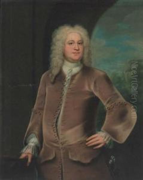 Portrait Of Miles Branthwayt (d.1751) Oil Painting by John Theodore Sen Heins