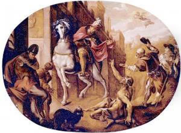 Saint Martin Dividing His Cloak Oil Painting by Joseph Heinz I