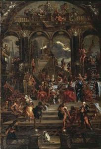 The Wedding Feast At Cana Oil Painting by Joseph, The Younger Heintz