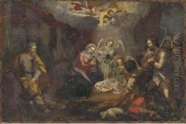 The Adoration Of The Shepherds Oil Painting by Joseph Heinz