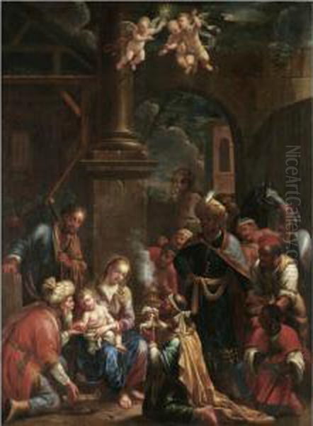 The Adoration Of The Magi Oil Painting by Johann Heiss