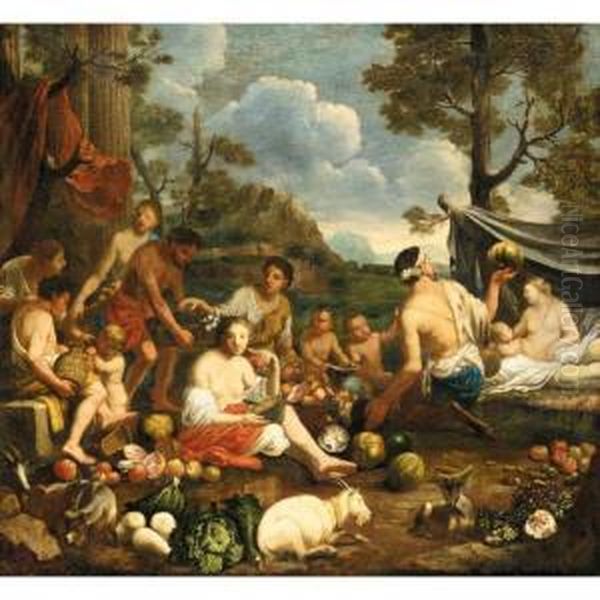 An Allegory Of Spring Oil Painting by Johann Heiss