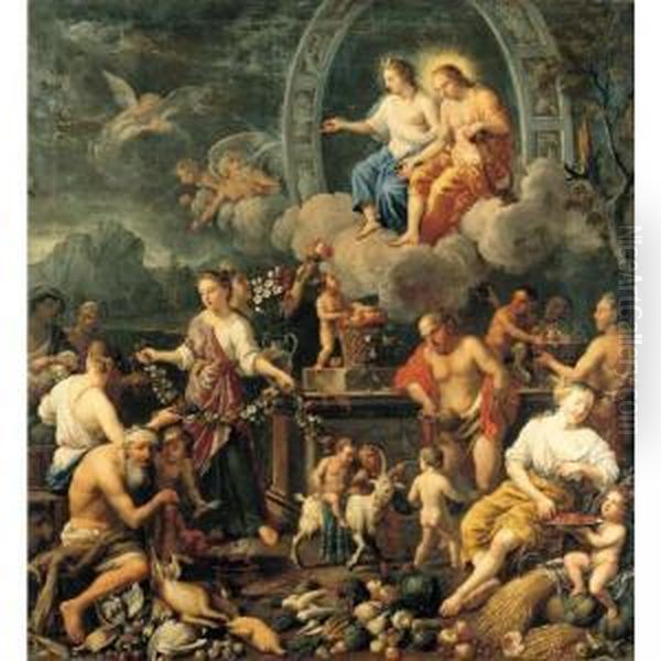 An Allegory Of Time Oil Painting by Johann Heiss