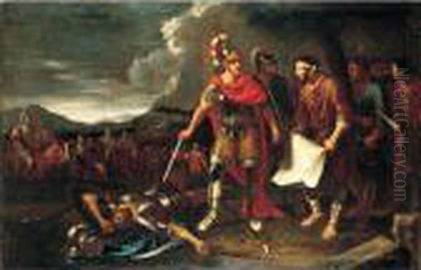 Alexander And The Gymnosophists Oil Painting by Johann Heiss