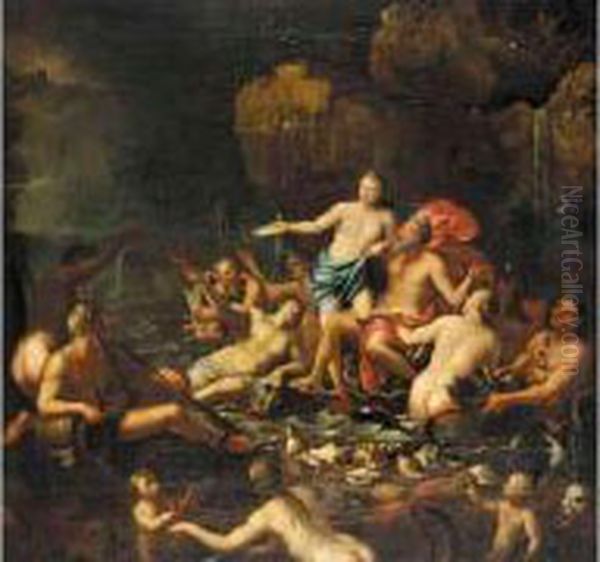 The Triumph Of Neptune And Amphitrite Oil Painting by Johann Heiss