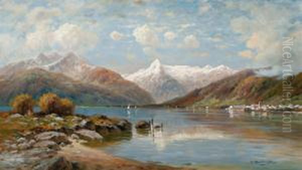 Zell Am See Mit Kitzsteinhorn Oil Painting by Paul Heitinger