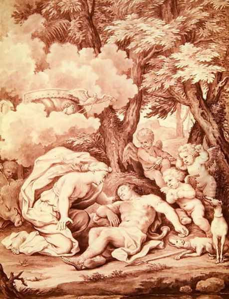 Venus Discovering Adonis, from 'Adonis' Oil Painting by Francois Chauveau