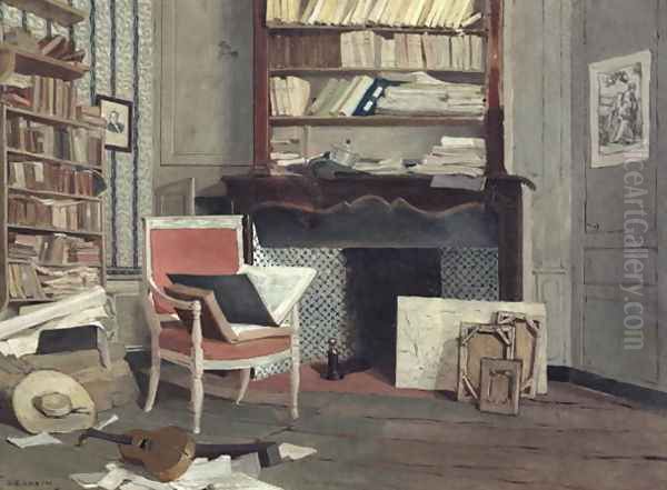 Interior of the Study of Doctor X Oil Painting by Jean-Charles Cazin