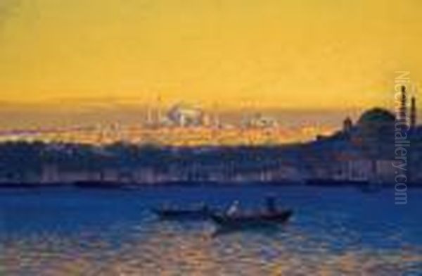 Nella Baia Di Istanbul Oil Painting by Rudolf Hellgrewe