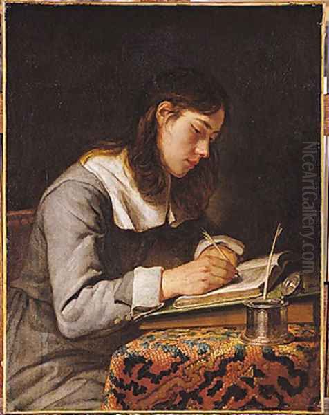 Young Man Writing Oil Painting by Joos van Craesbeeck