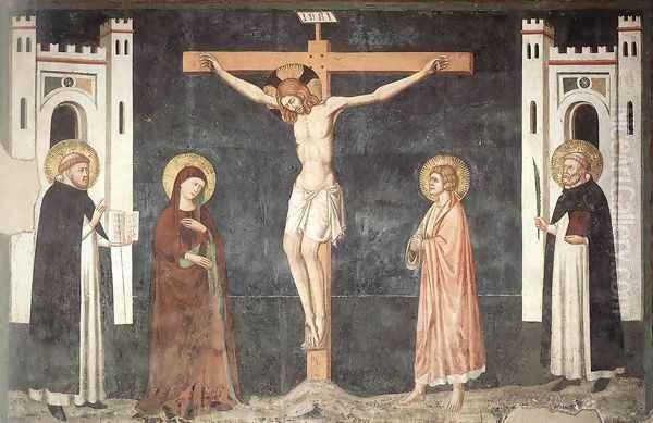 Crucifixion (Crocifissione) Oil Painting by Pietro Cavallini