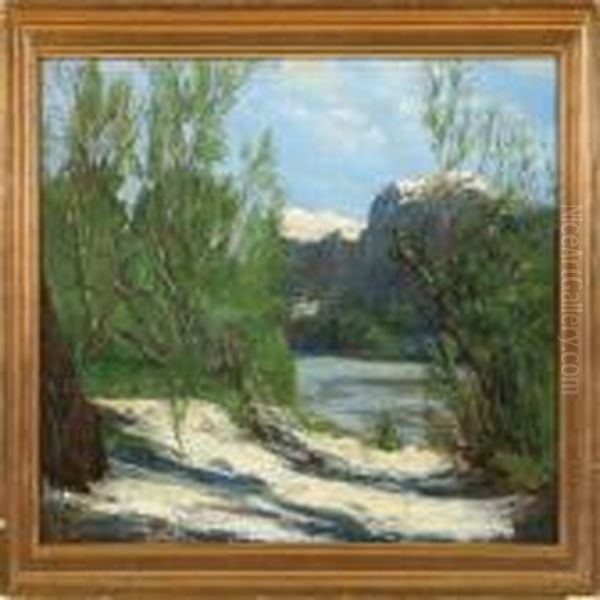 The Bank Of The River Jordan Oil Painting by Axel Helsted