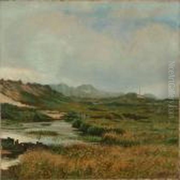 Summer Landscape Oil Painting by Viggo Helsted