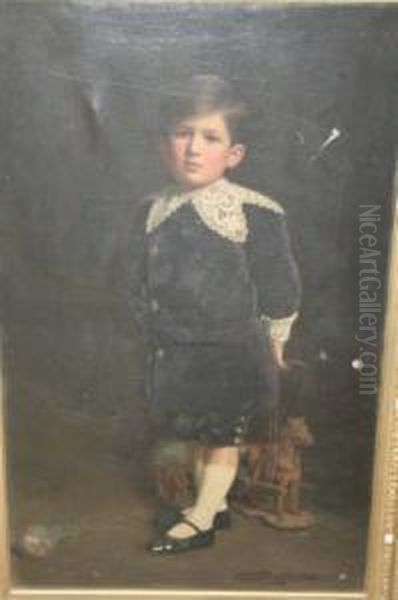 H.buckland Oil On Canvas 
Portrait Of Arthur William Berry Signed And Dated 1905 38 X 23in Oil Painting by Arthur Henry Howard Heming