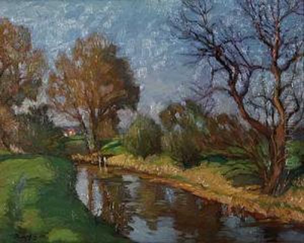 Herbstlicher Bach Oil Painting by Wilhelm Hempfing