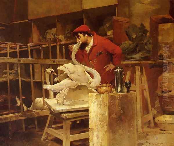 The Animal Sculptor Oil Painting by Louis Robert Carrier-Belleuse