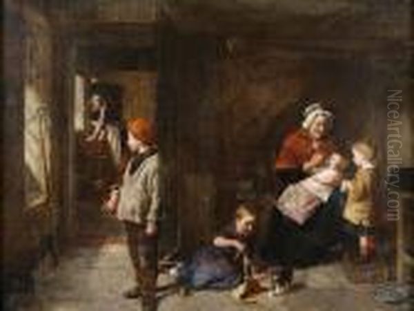 Granny's Charge Oil Painting by William Hemsley