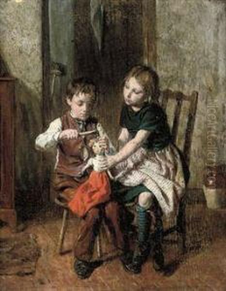 The Culprit Who Stole The Spoon; And Good As New Oil Painting by William Hemsley