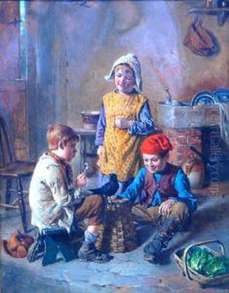 - Interior Scene Oil Painting by William Hemsley