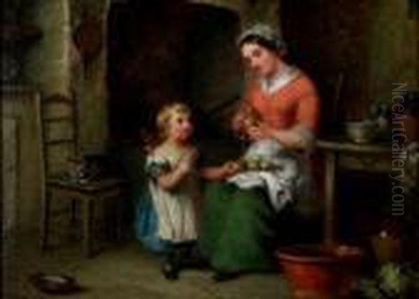 Preparing The Dinner Oil Painting by William Hemsley