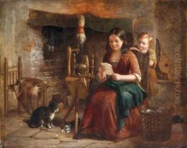 In The Parlour Oil Painting by William Hemsley