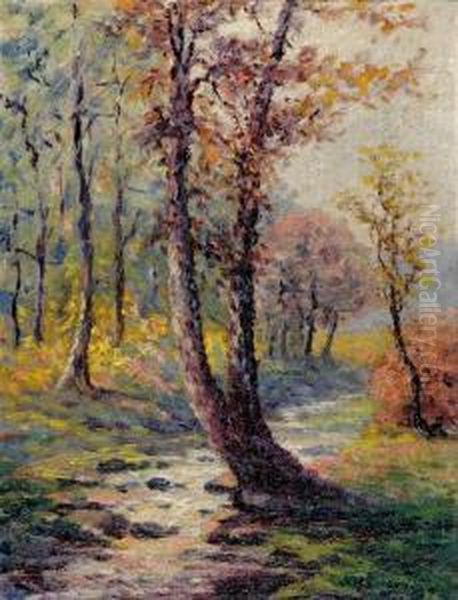 Two Works: Autumn Landscape And Coastal Scene Oil Painting by William Hemsley