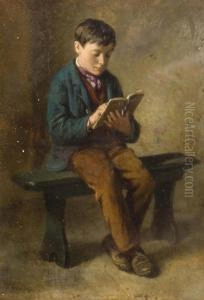 Reading. Oil Painting by William Hemsley