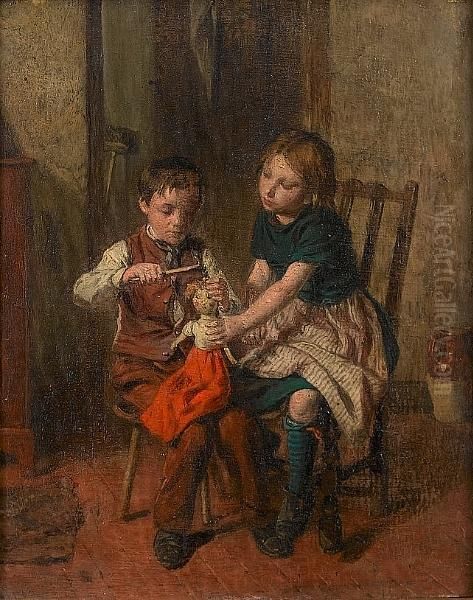 Who Stole The Spoon?; Running Repairs Oil Painting by William Hemsley