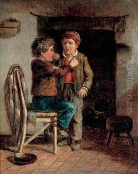 This Won't Hurt! Oil Painting by William Hemsley