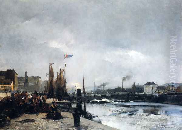 Le Havre Oil Painting by Louis Robert Carrier-Belleuse