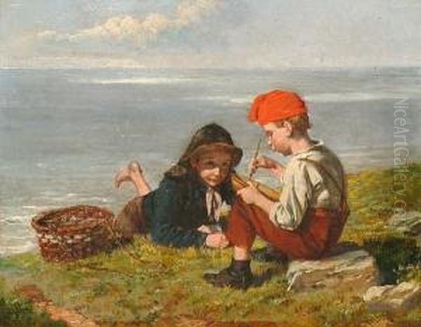 The Young Boat Builders. Oil Painting by William Hemsley