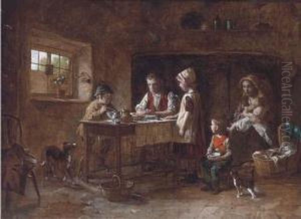 Grace Before Meal Oil Painting by William Hemsley