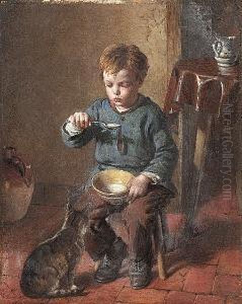 Porridge Oil Painting by William Hemsley