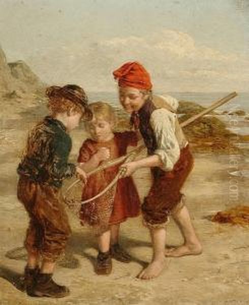 The Little Shrimpers Oil Painting by William Hemsley