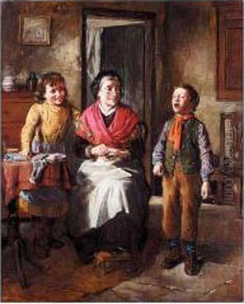 Granny's Snuff Box Oil Painting by William Hemsley