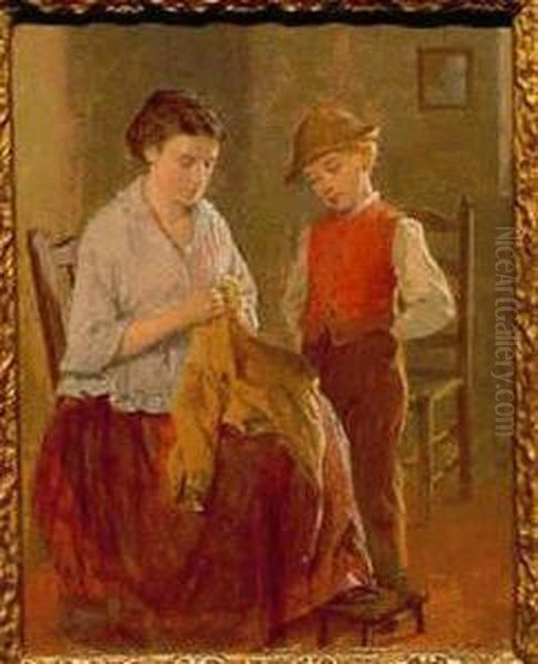 A Stitch In Time Oil Painting by William Hemsley